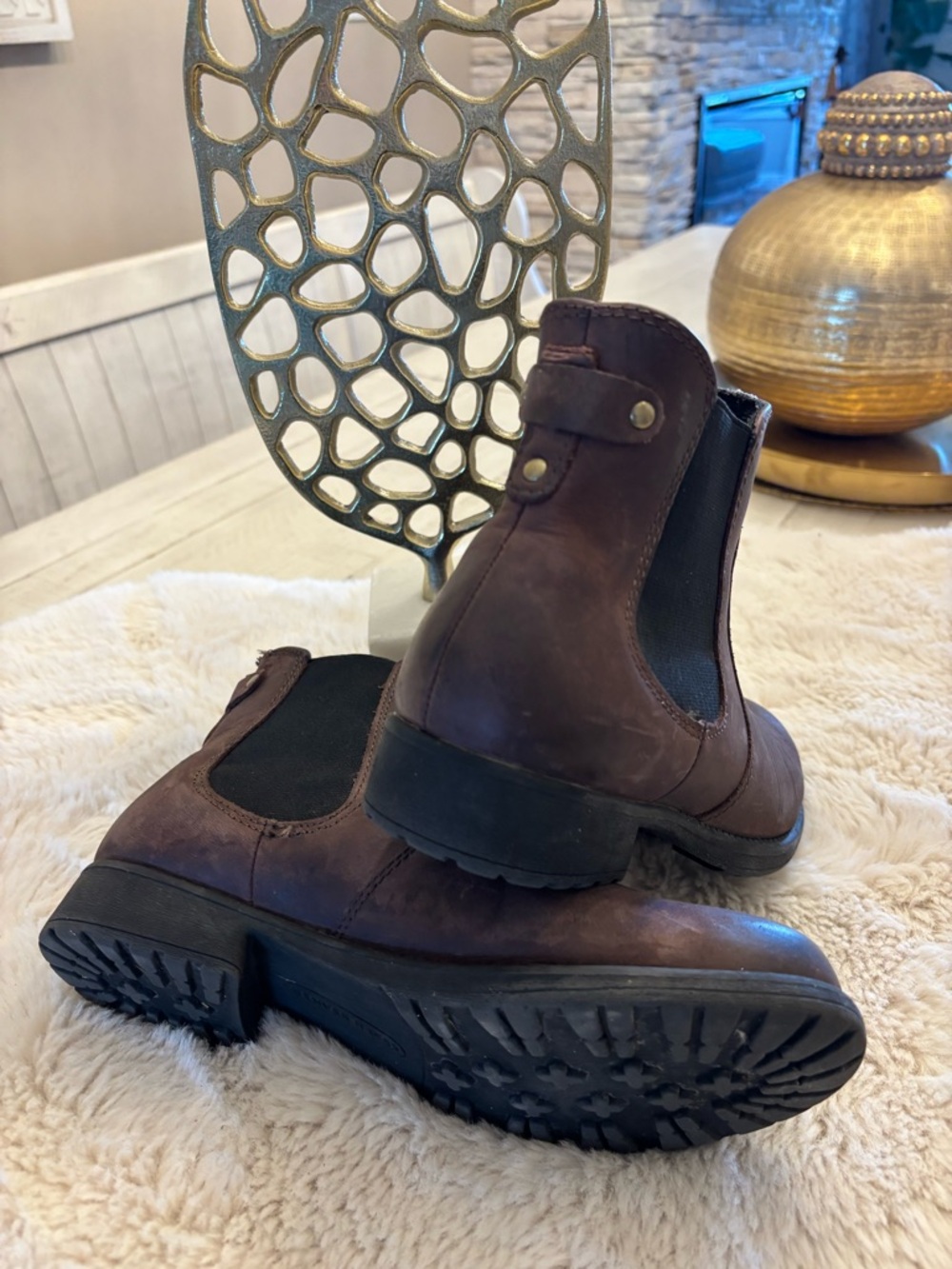Genuine Leather Rustic Brown Denver Hayes Boots, Size US 8.5